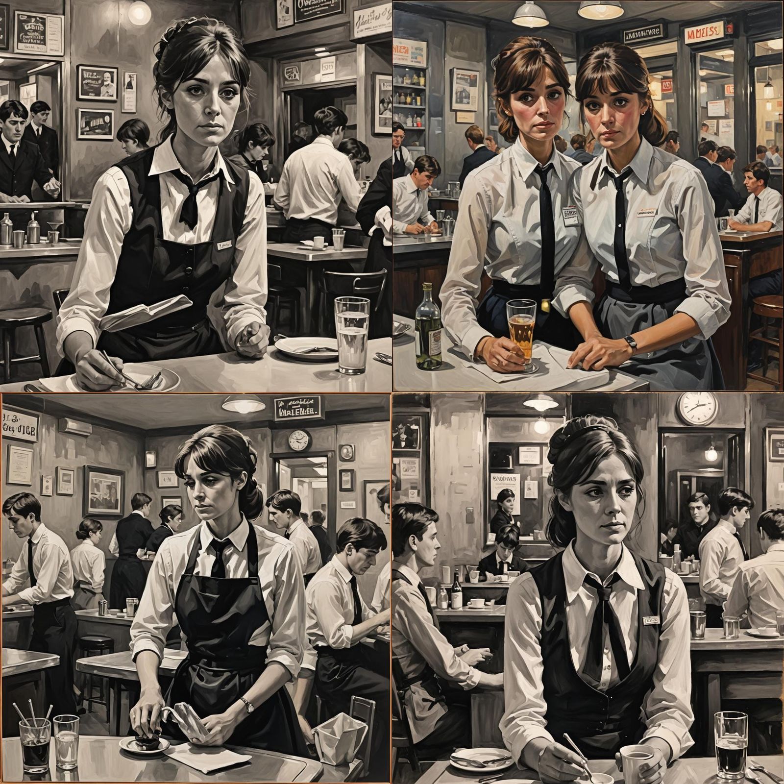 Waitress After a Long Day: A Mood Study