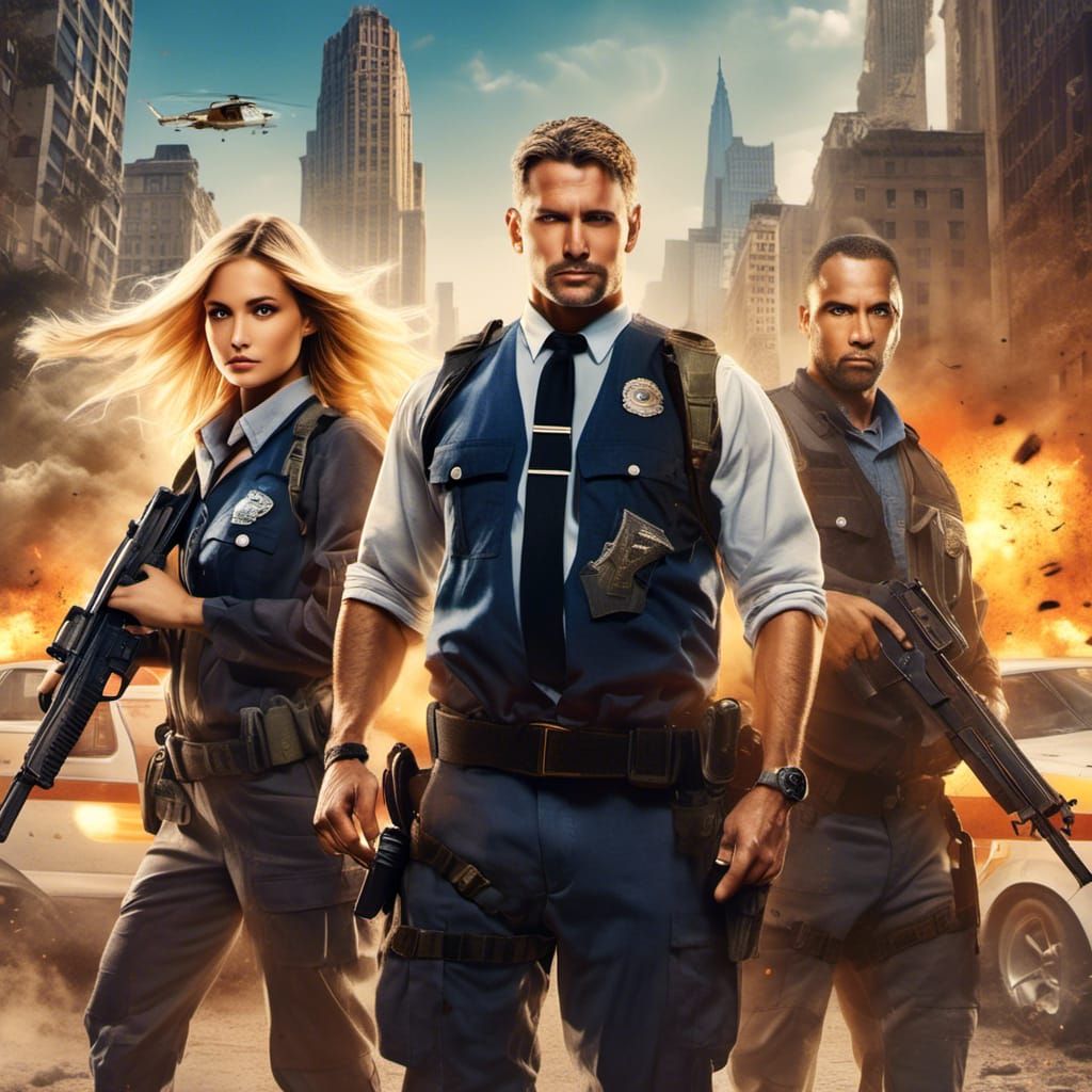 Hyperrealistic New York Detectives Movie Poster