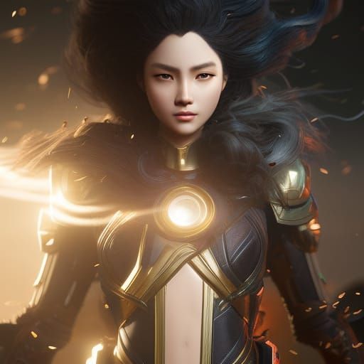 Snarky Woman in Rain, Arcane Digital Painting