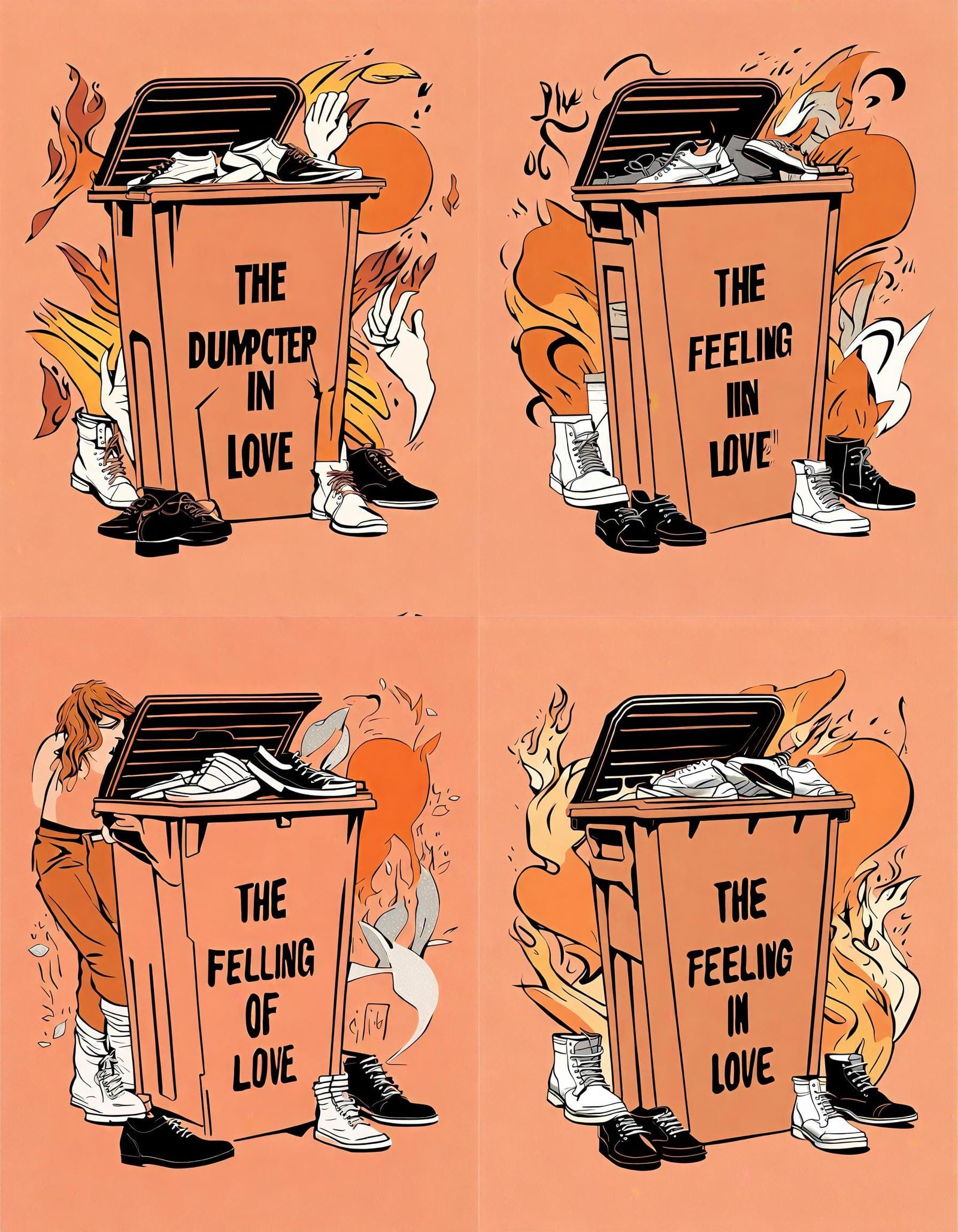 A Salmon pink collage