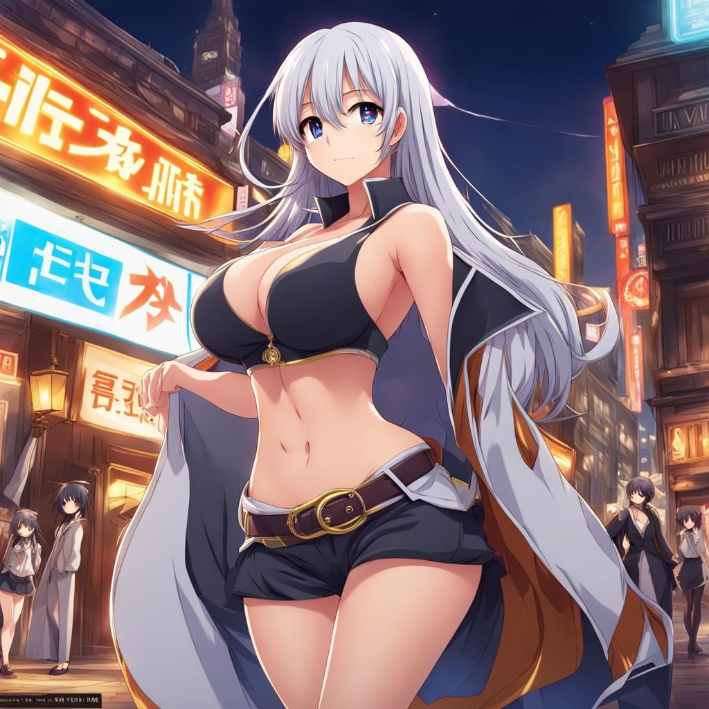 Cute Anime Girl in Manga Key Visual Style