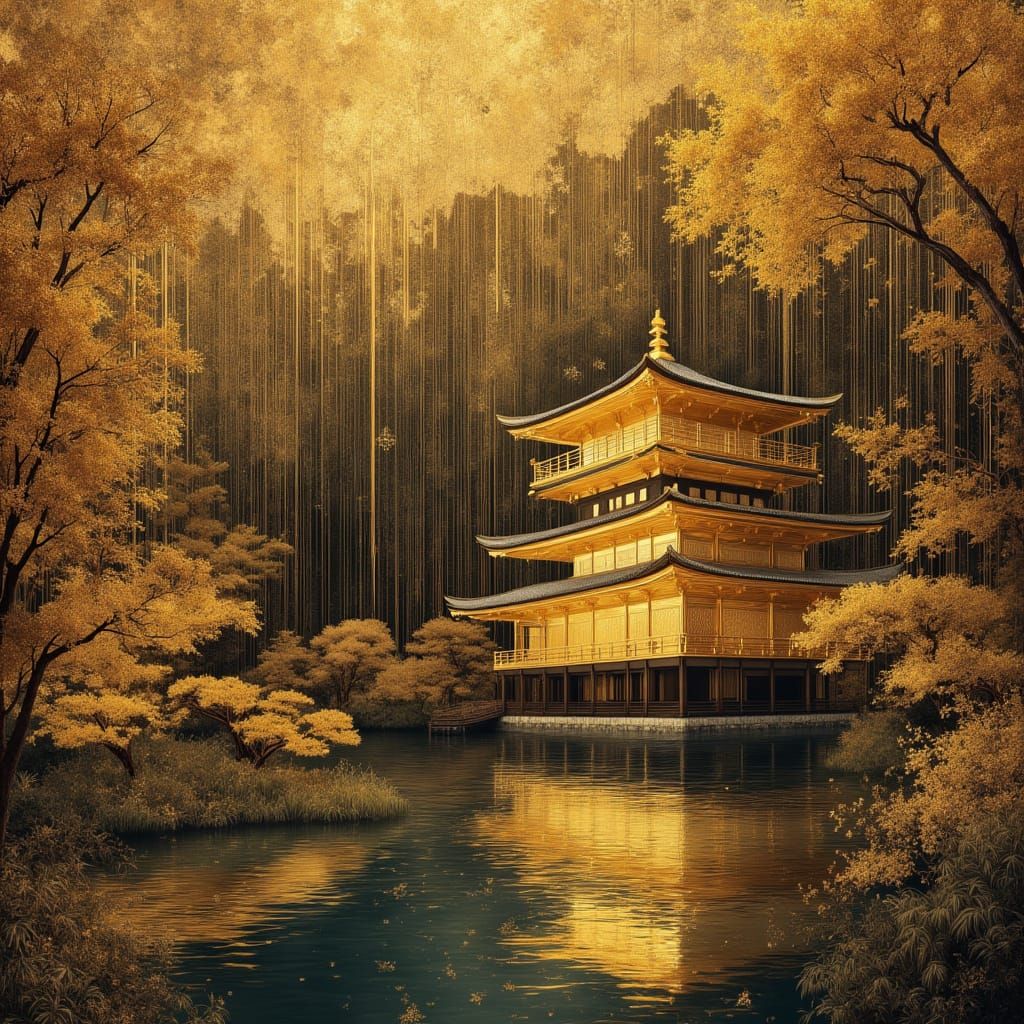 Golden Pavilion Temple in Opulent Style