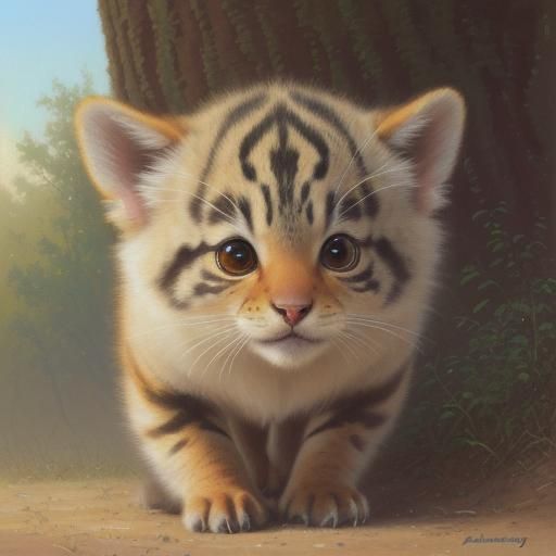 Charming Animal in Oil Painting Style