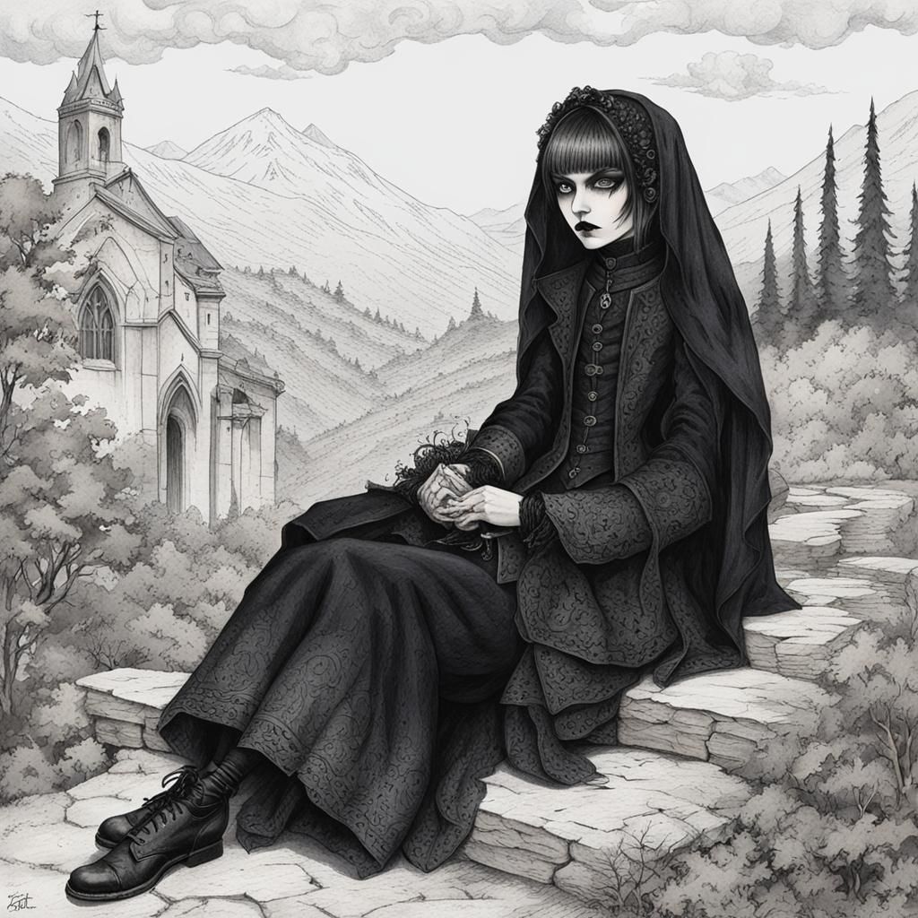 Trad Goth Aesthetic Generated by AI