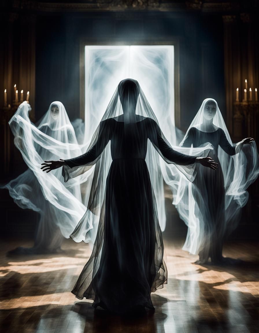 phantom faces in a dance of the dead