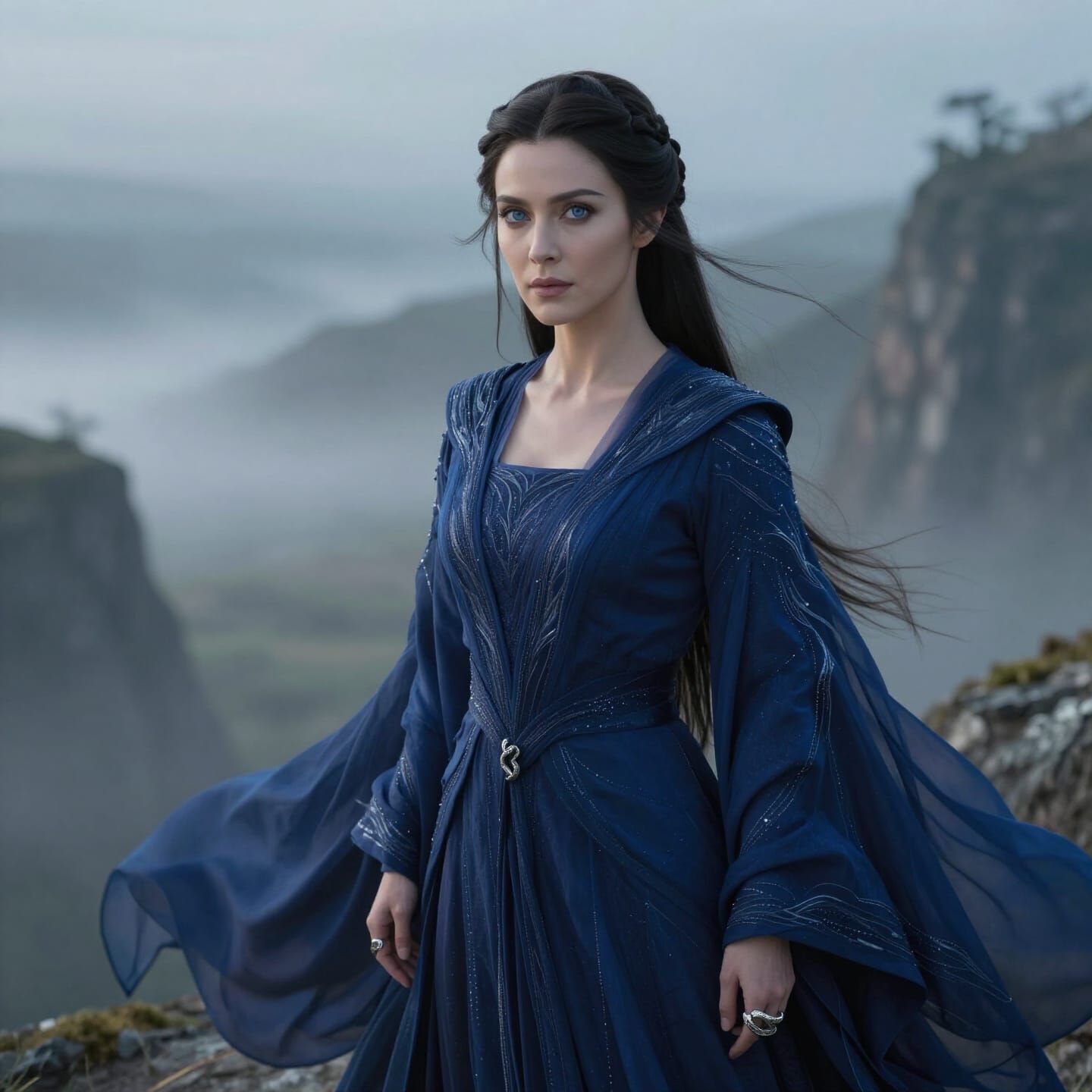 Moiraine Damodred in Regal Aes Sedai Gown