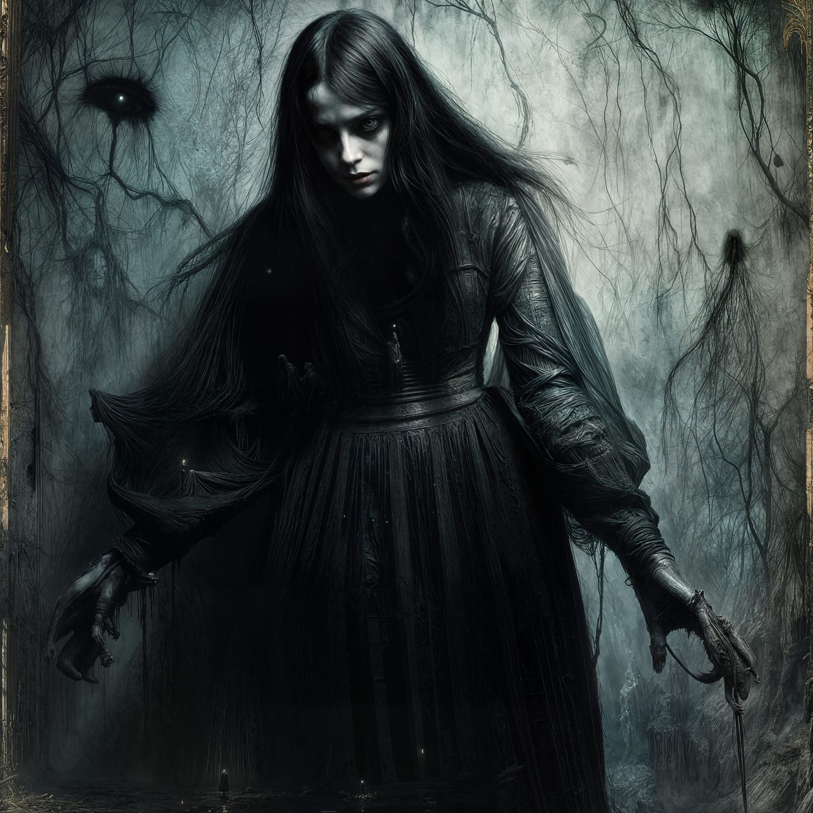 Dramatic Horror Illustration in Doré Style