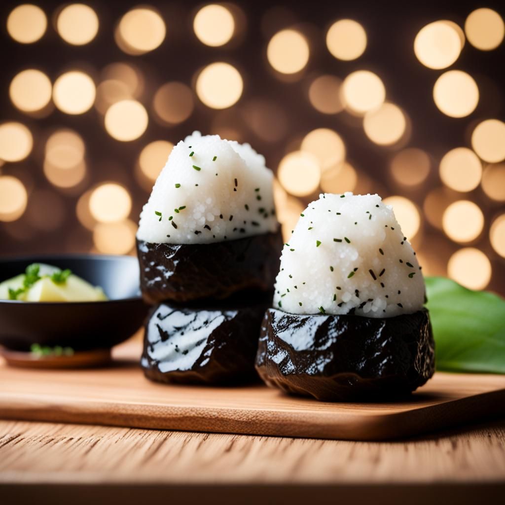 Delicious Onigiri Captured with Natural Lighting