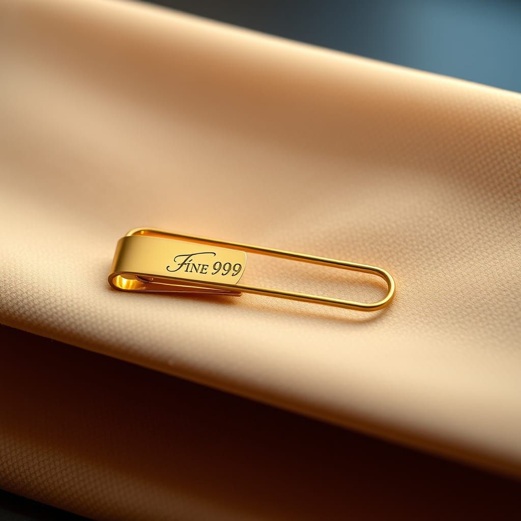 Luxurious Gold Paperclip with Elegant Script