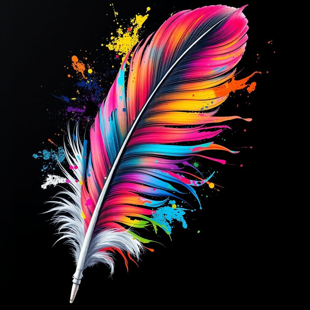 Urban Feather in Vibrant Graffiti Style