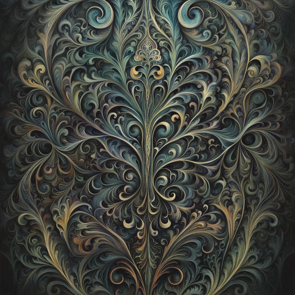 Detailed Colorful Patterns in Watercolor Technique