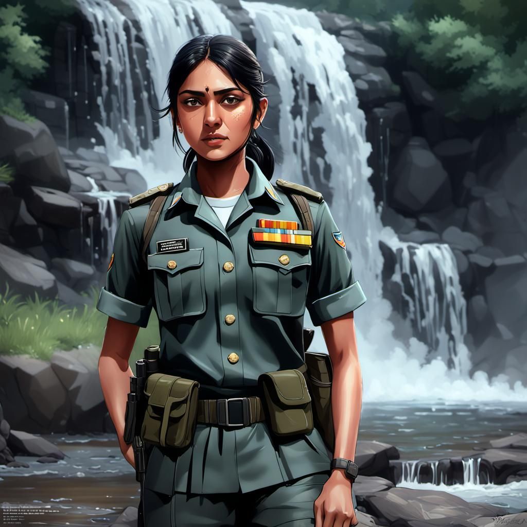 Indian Army Personnel in 3D Anime Style