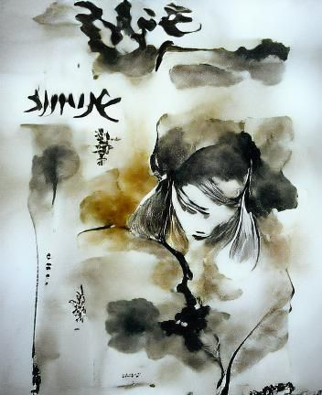 Classic Sumi-e Ink Wash Brush Painting