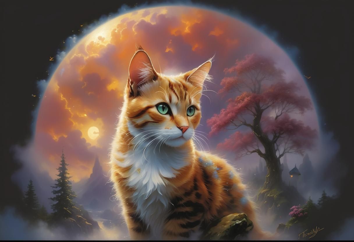Ethereal Fantasy Cat in Hyperdetailed Style