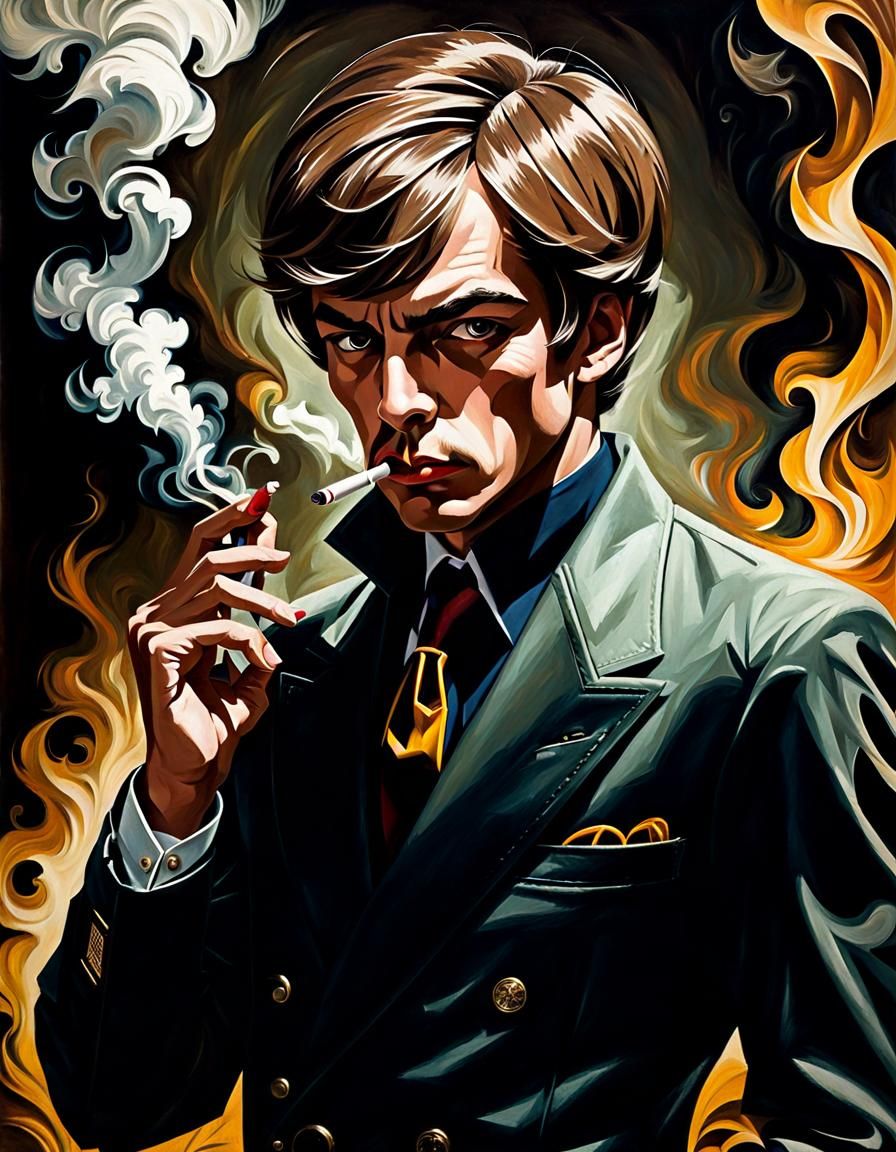 Spy Smoking in Trompe-l'œil Style