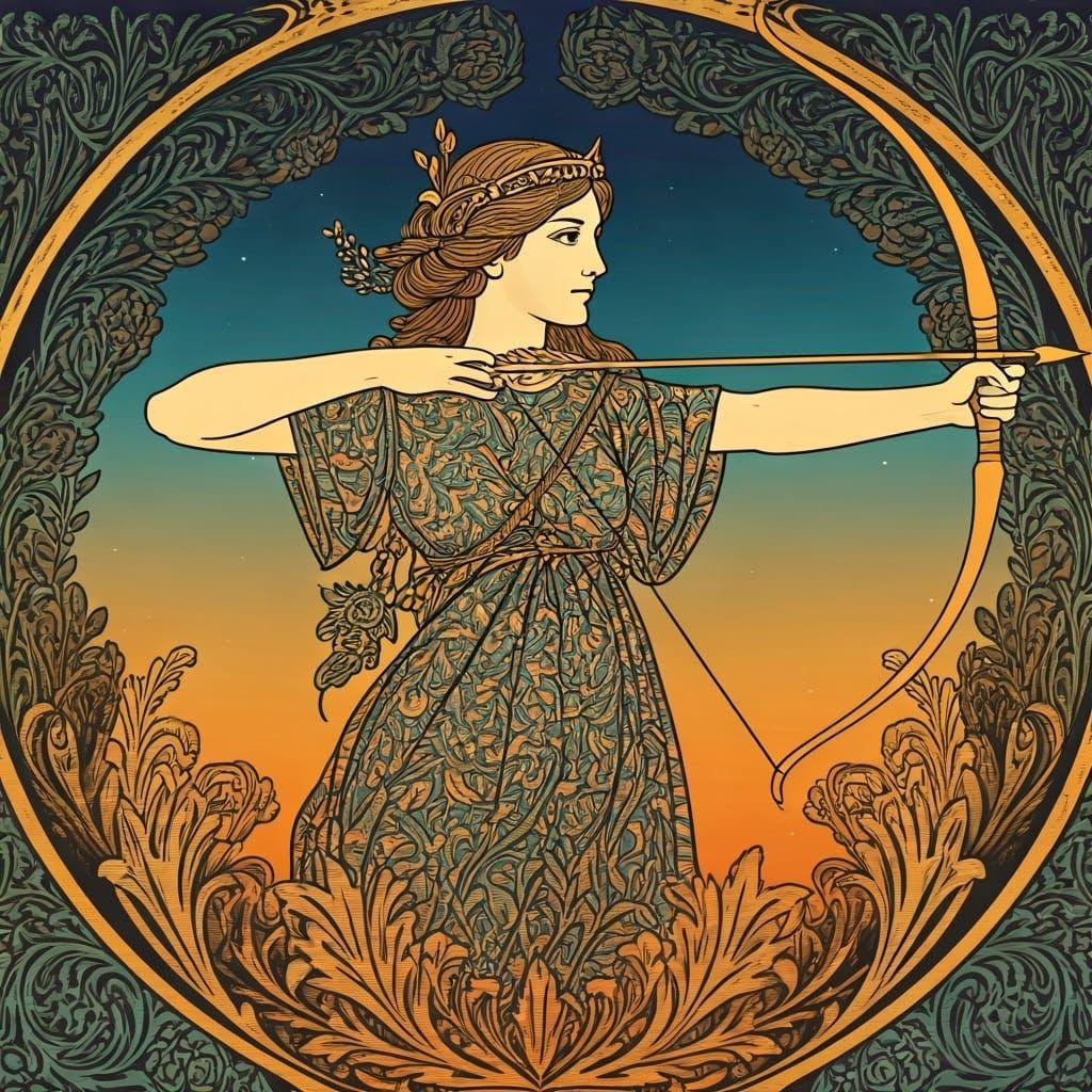 Elegant Archeress in Cosmic Splendor