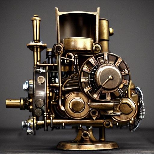 Steampunk Engine in High Quality Style