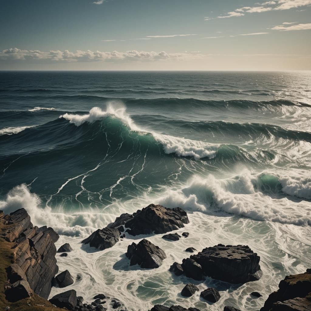 Ocean Horizon Cinematic Film Still