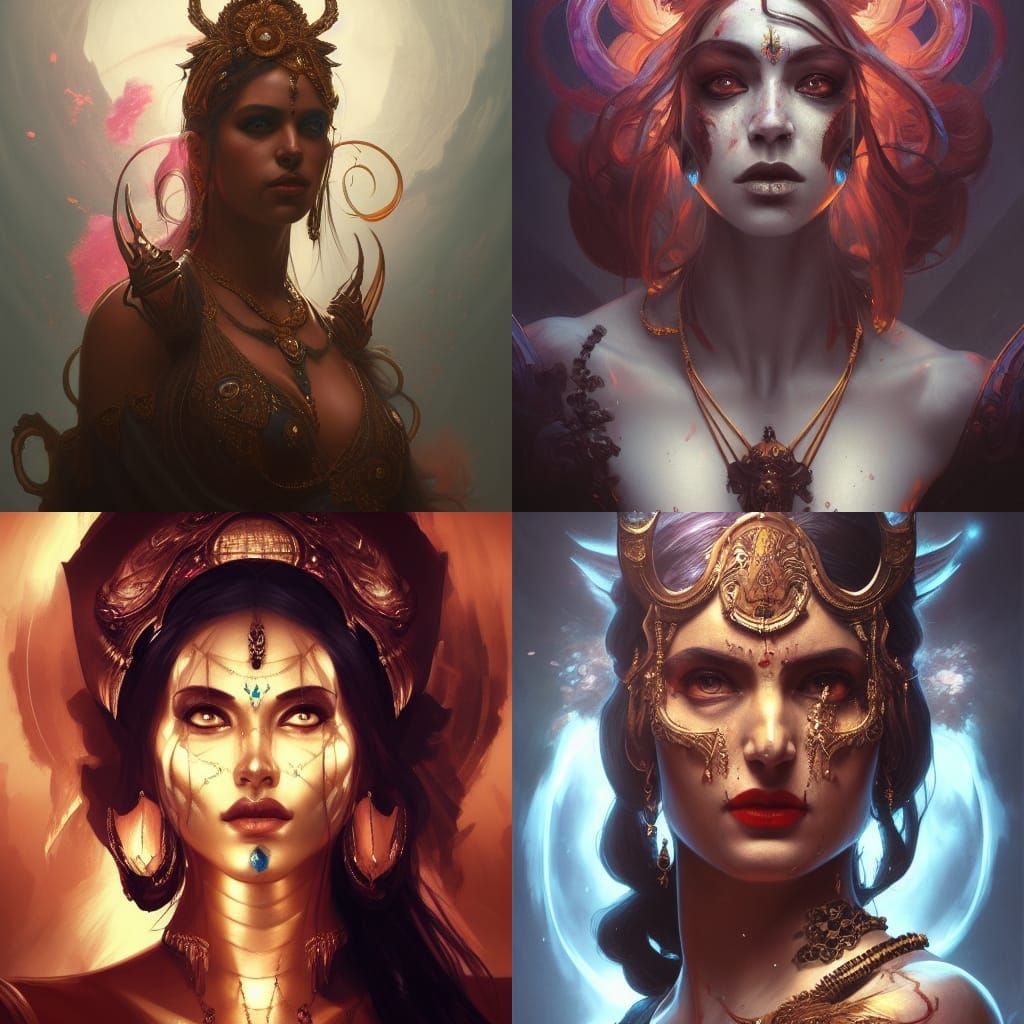 Kali Goddess Portrait in Hyperdetailed Style