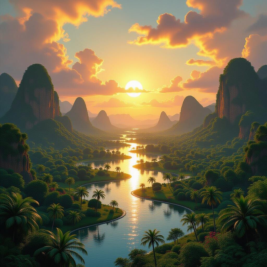 Lush Mars Forest World Under a Supersun