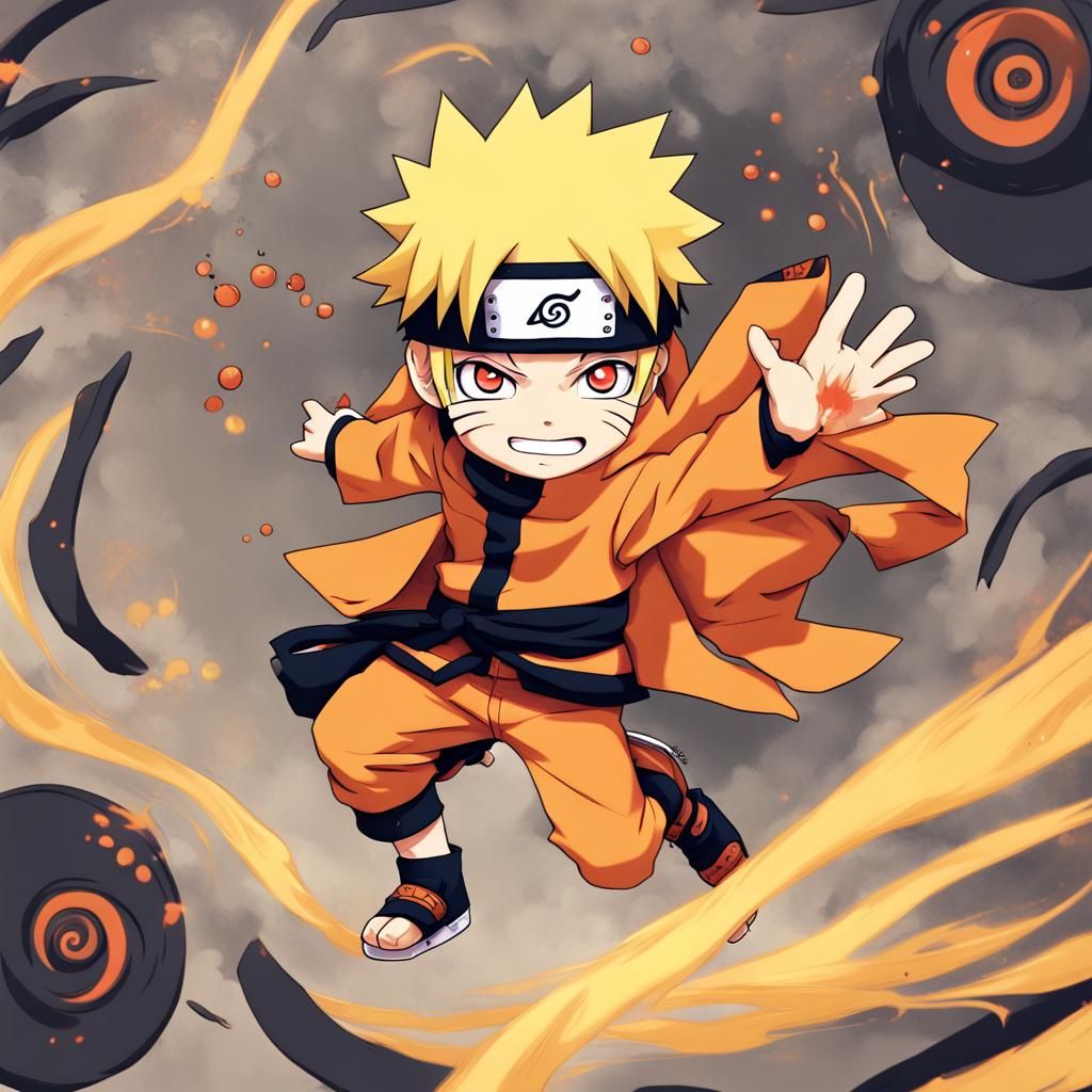 Chibi Uzumaki Naruto in Anime Style