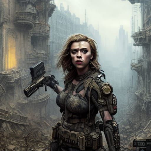 Post-Apocalyptic Soldier Portrait in Hyperrealistic Style