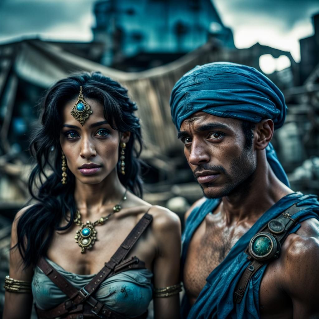 Aladdin and Jasmine in Dystopian Post-Apocalypse