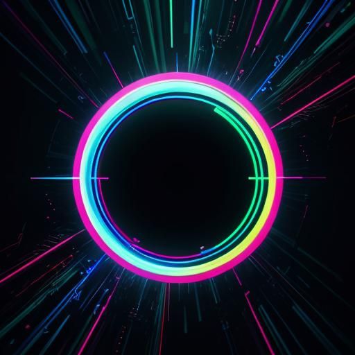 Abstract Neon Letter O in Digital Art Style