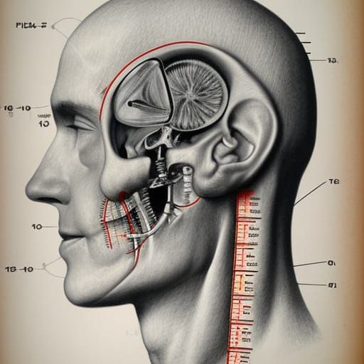 Vintage Medical Illustration of a Human Blueprint
