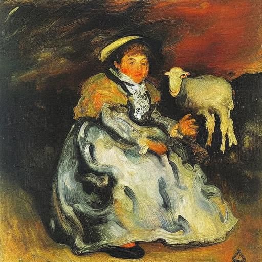 Sheep's Transformation: Soutine and Goya Inspired