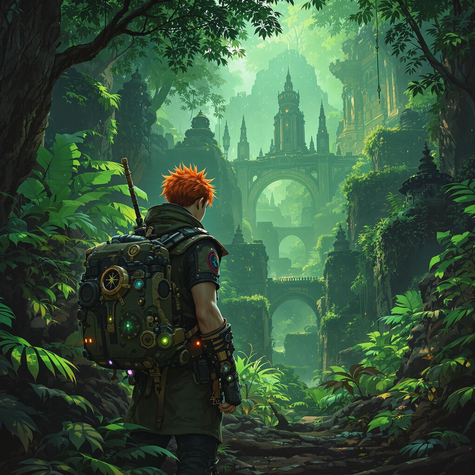 Dieselpunk Explorer Uncovers Lost City in Jungle Ruins