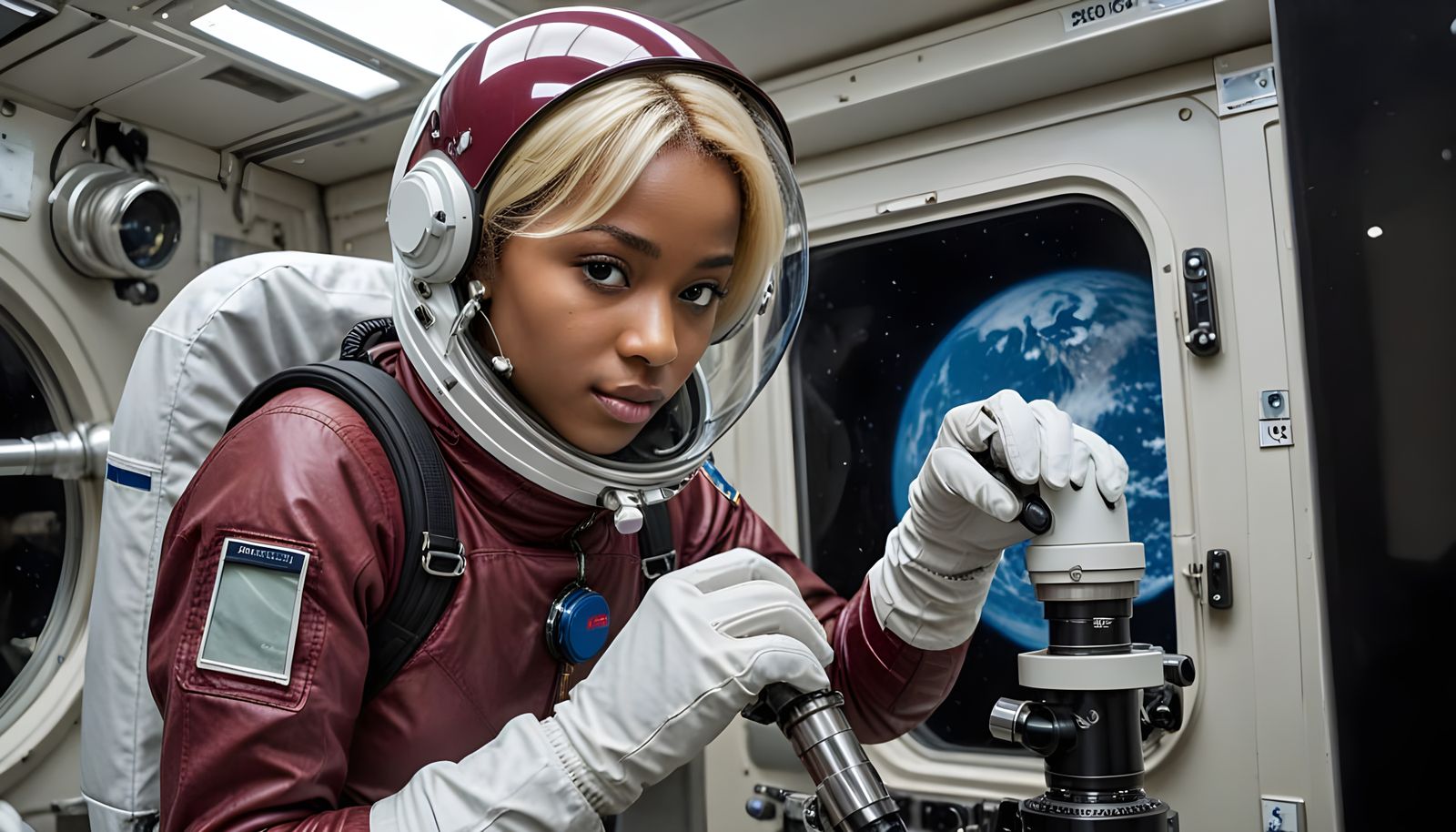 Senegalese Astronaut in Space Station Lab