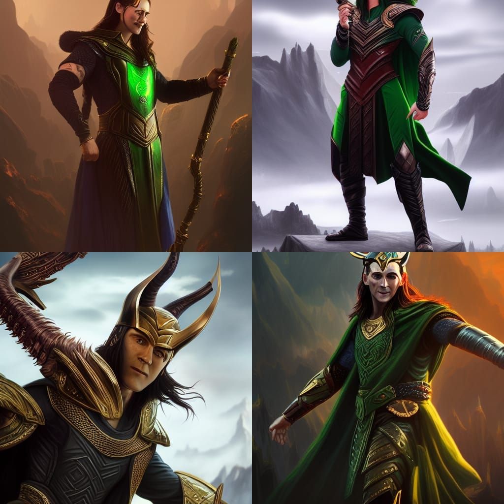 Norse God Loki in Detailed Matte Painting