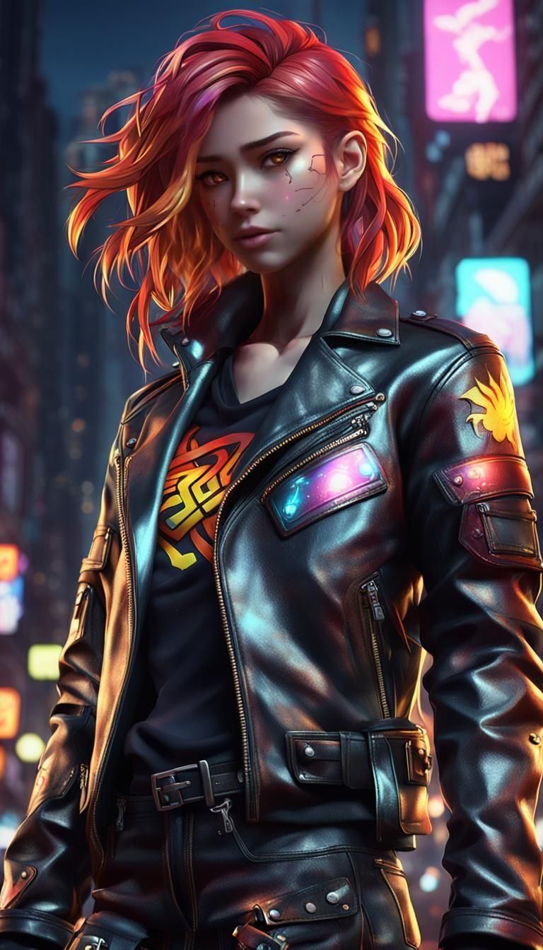 Cyberpunk Sunset Shimmer in Detailed 3D Anime Art