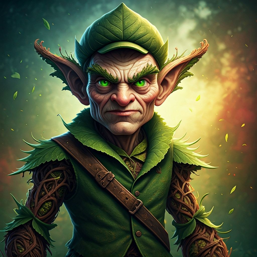 Cruel Nettle Figure in Hyperrealistic Splash Art