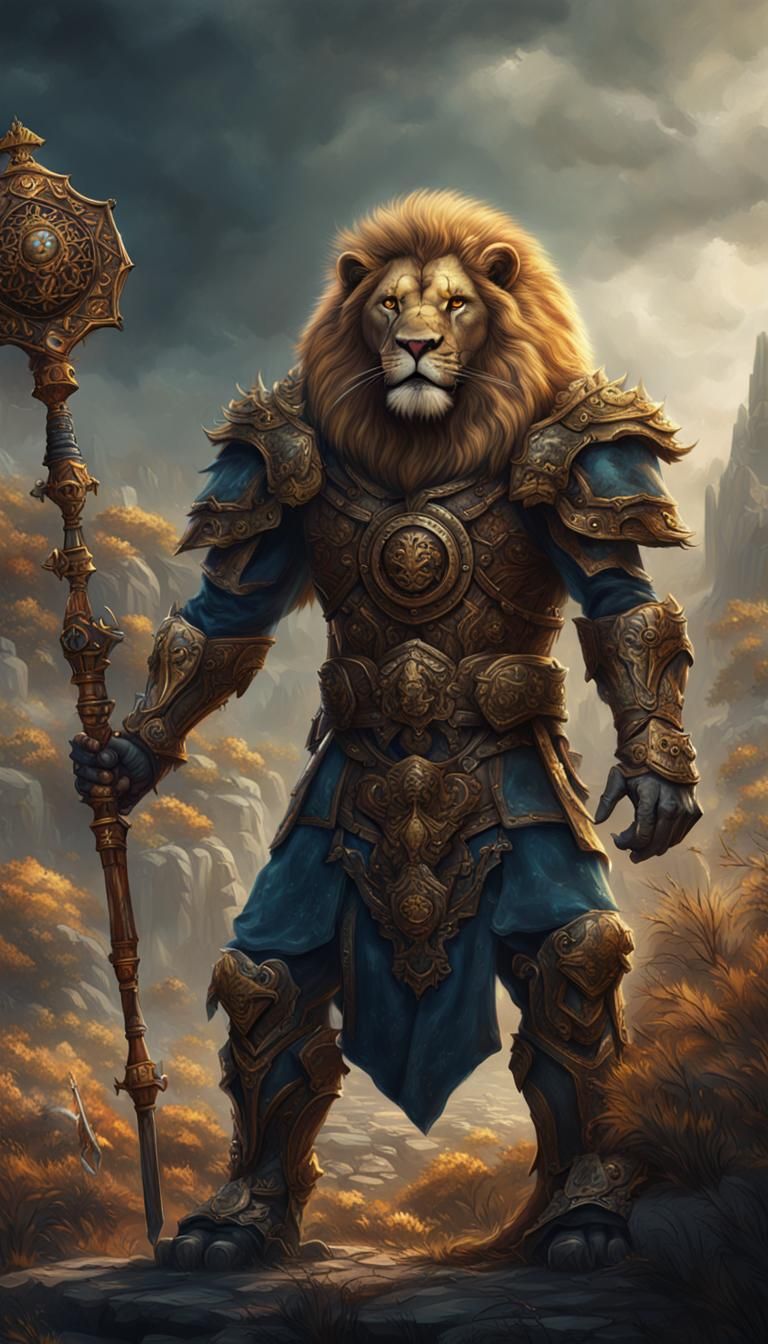 Lion Warrior with Warhammer: Fantasy Concept Art