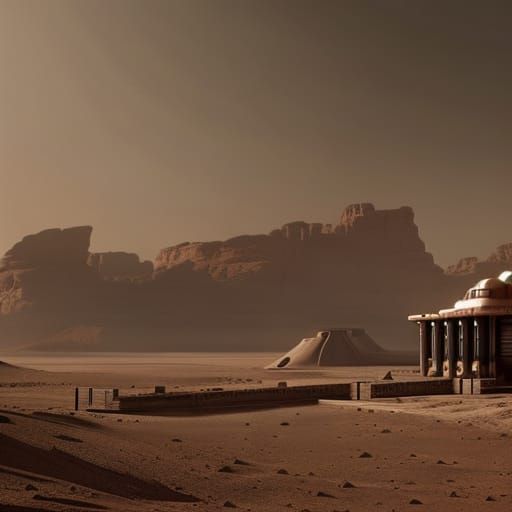 Gas Station on Mars: Digital Matte Painting