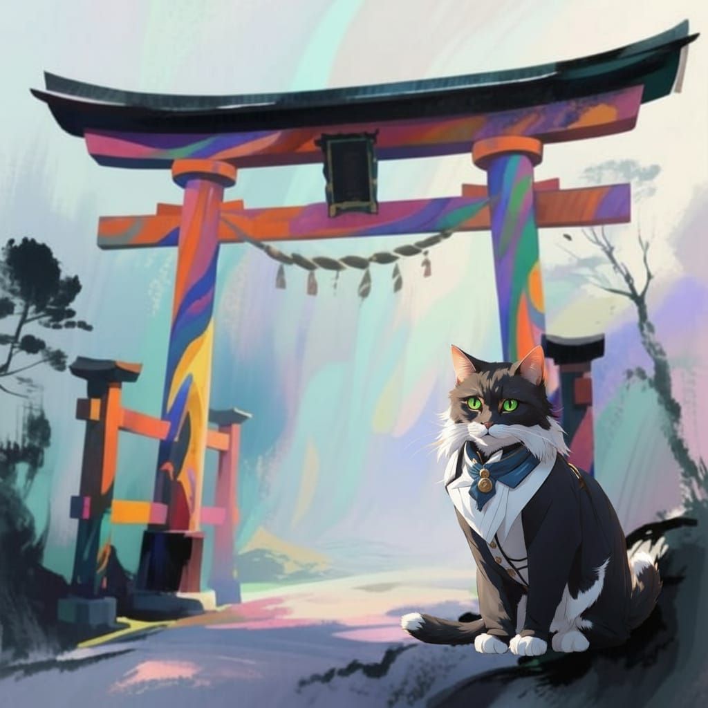 Cat near torii gate