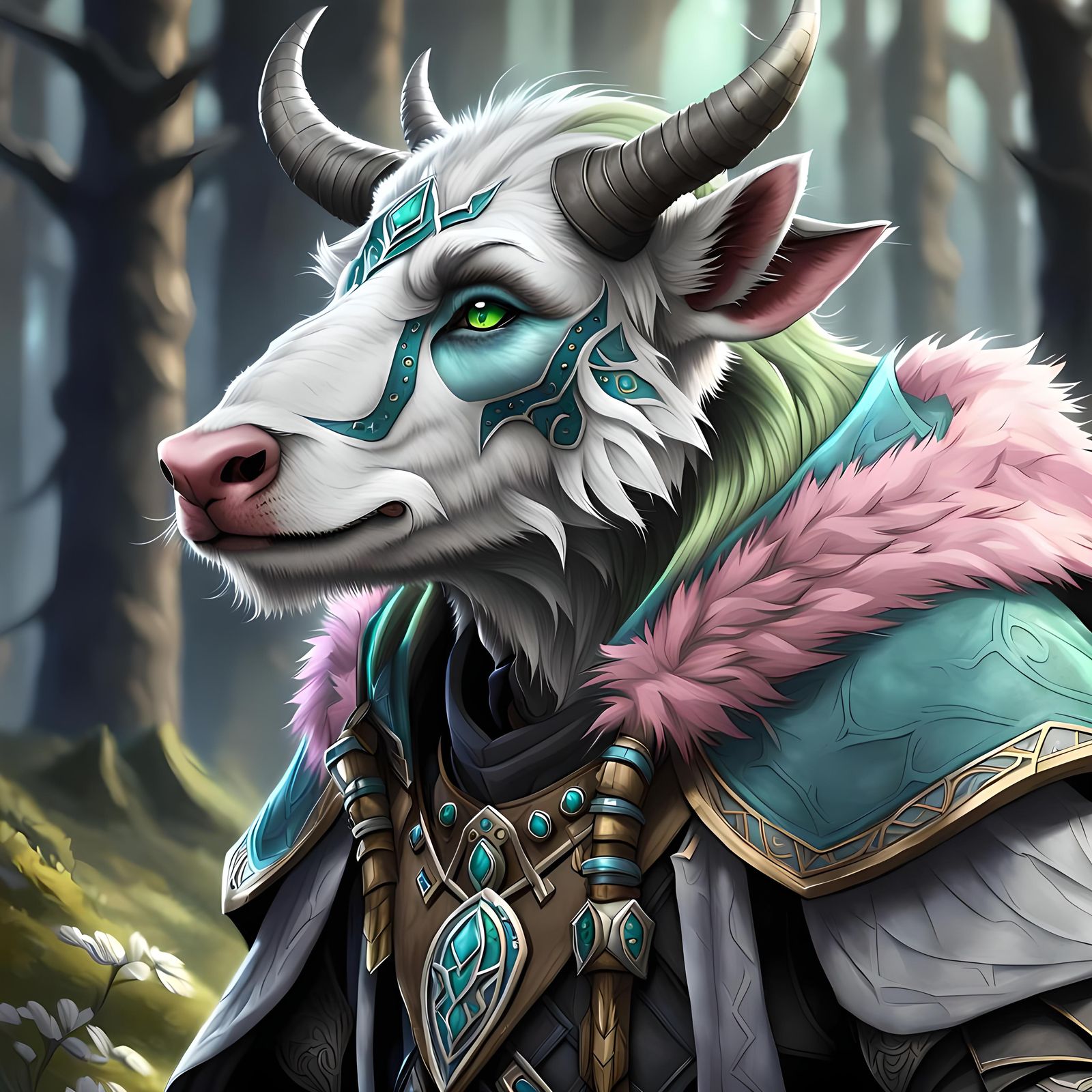 Furbolg Druid in Hide Armor and Drow Cloak