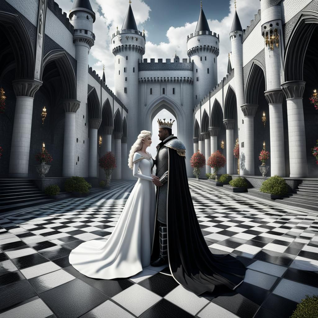 Black King Meets White Queen on Mosaic Pavement