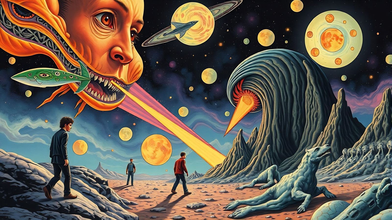 Surreal Psychedelic Art Inspired by Visionary Masters