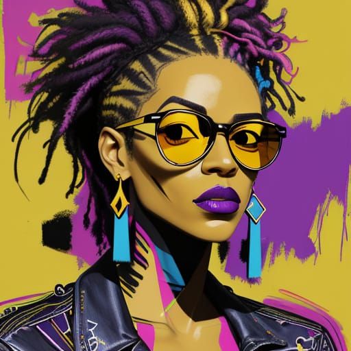 Expressionist Portrait in Urban Graffiti Art Style