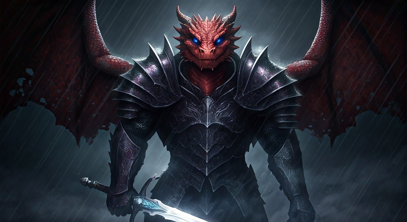 Fearsome Dragon Knight Ready for Battle