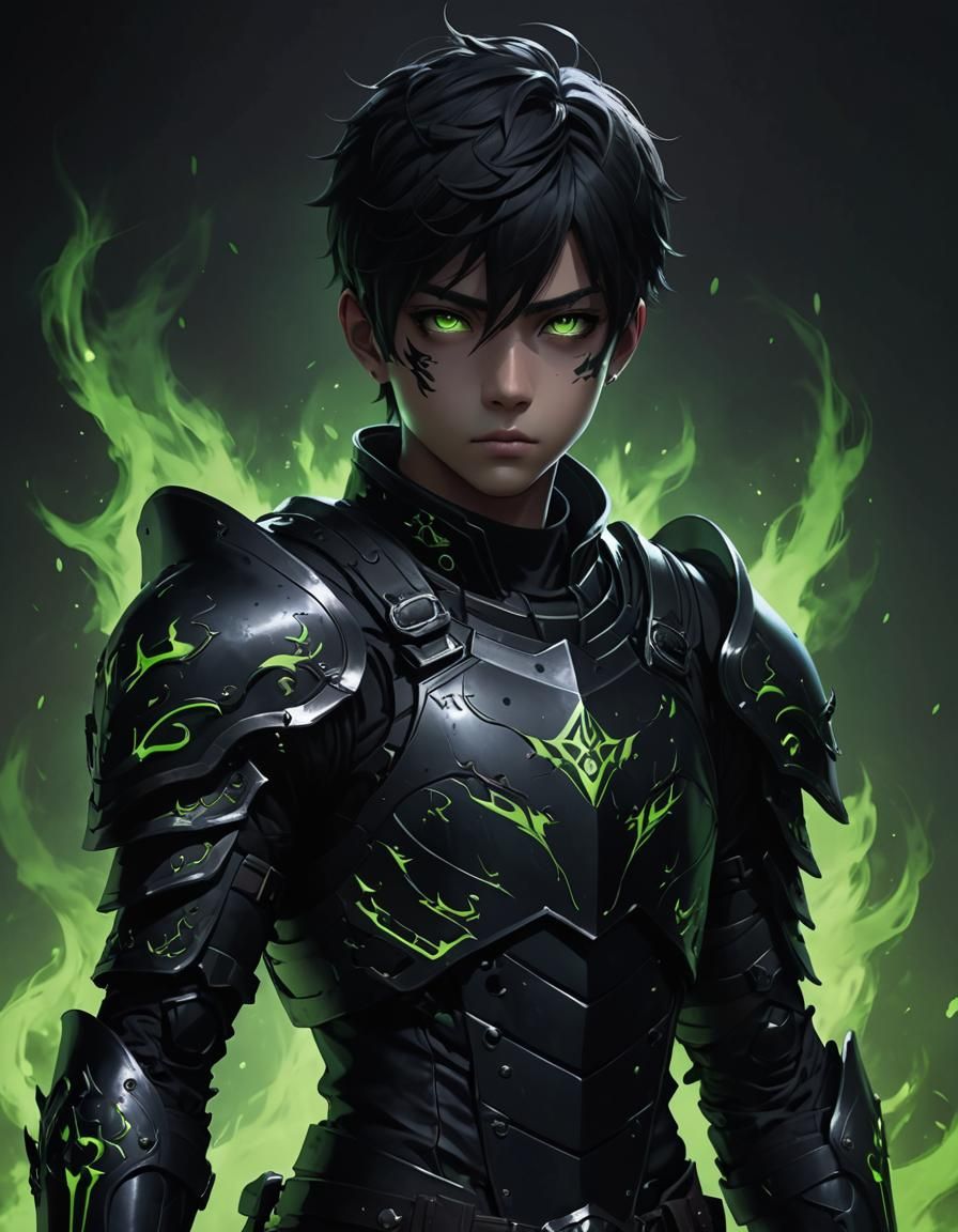 Dark Fantasy Warrior with Shadow Armor