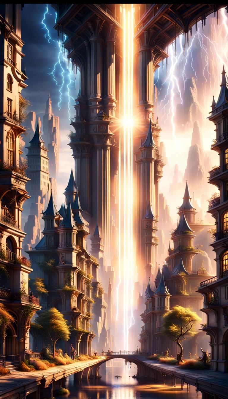 Magical Light Beams Transform Technologically Advanced City