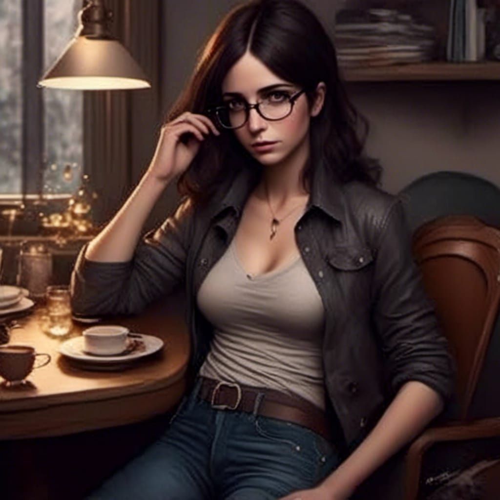 Hyperrealistic Portrait of Woman with Glasses