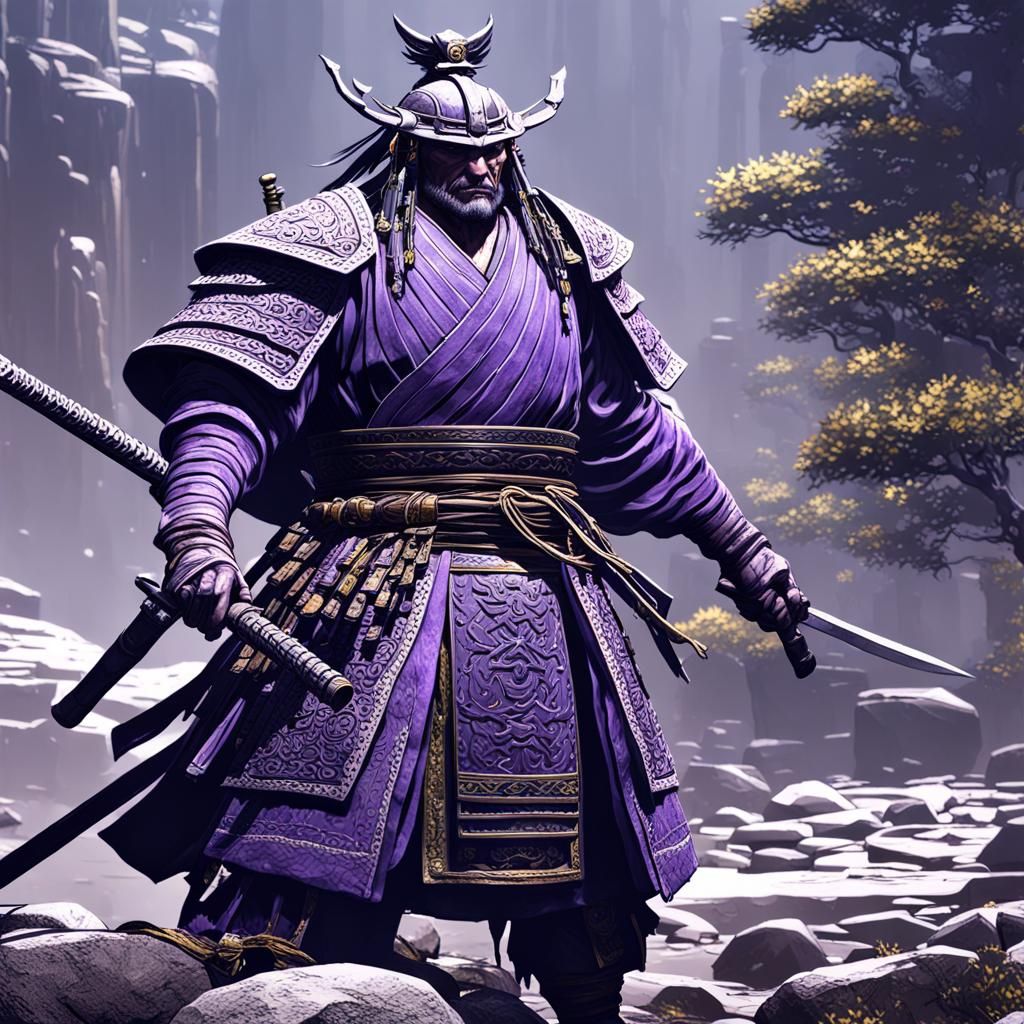 Samurai with Dragonfly Helmet, Hyperdetailed Dark Fantasy