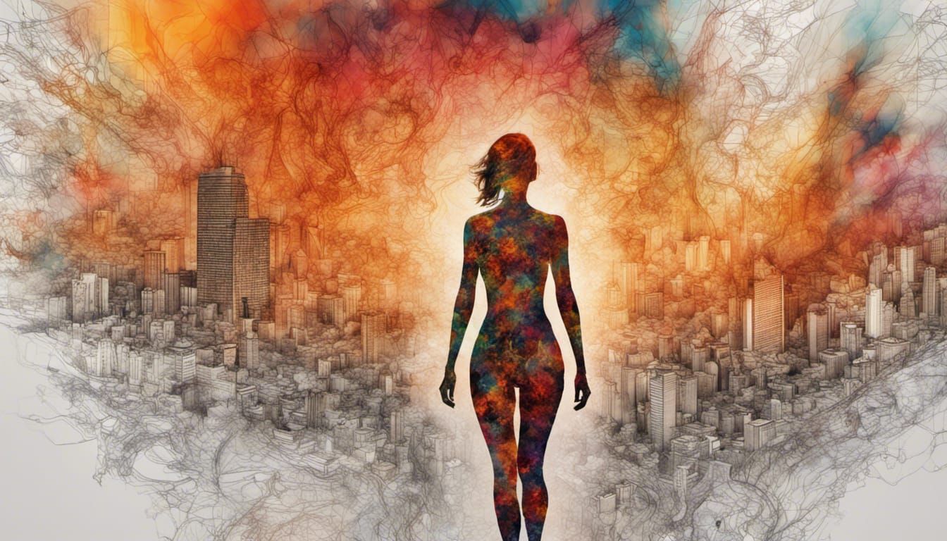 Fiery Silhouette Portrait in Payne's Grey