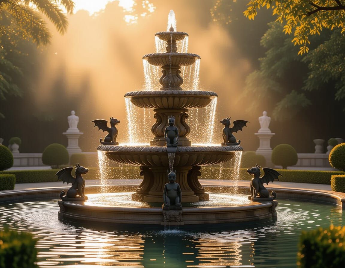 Magical Places with fantastic multi-tier fountain