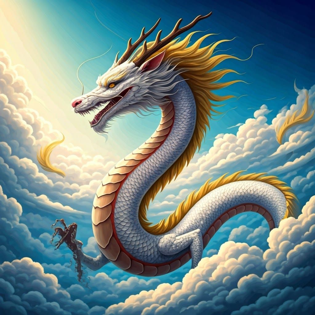 Ancient Chinese Dragon Unfurls Celestial Majesty